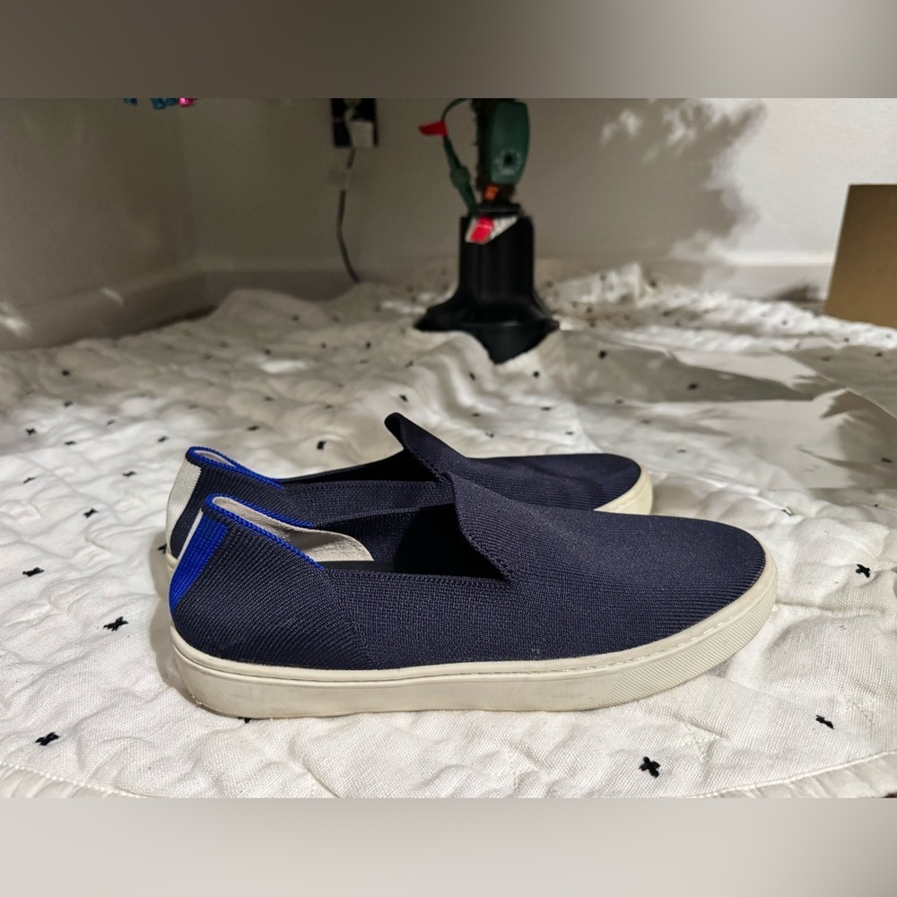 Rothy's The Original Slip On Sneaker in navy blue - Picture 4 of 7